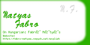 matyas fabro business card